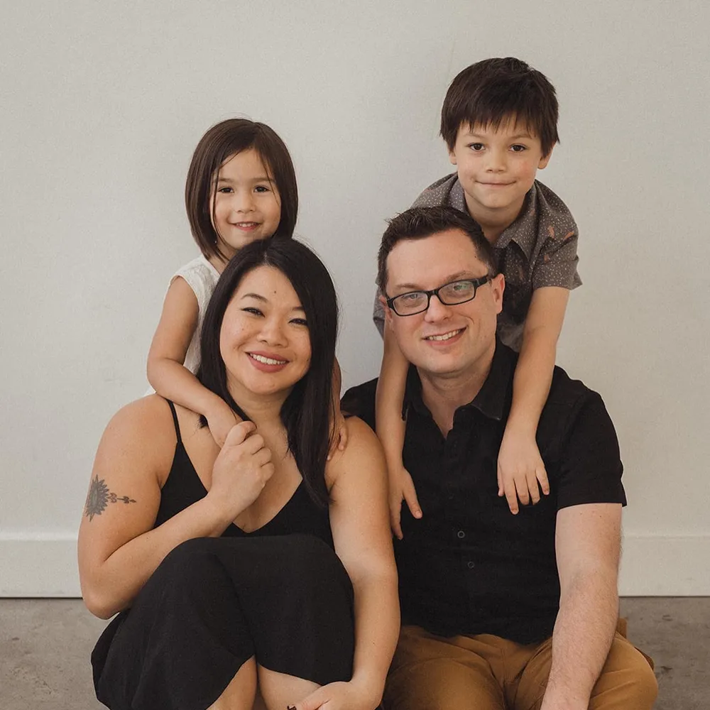 Dr. Andrew Simon with his wife and two children