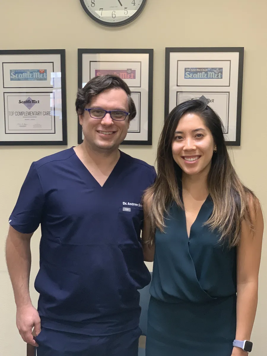 Dr. Kathy Severson with Dr. Andrew Simon during a mentorship session